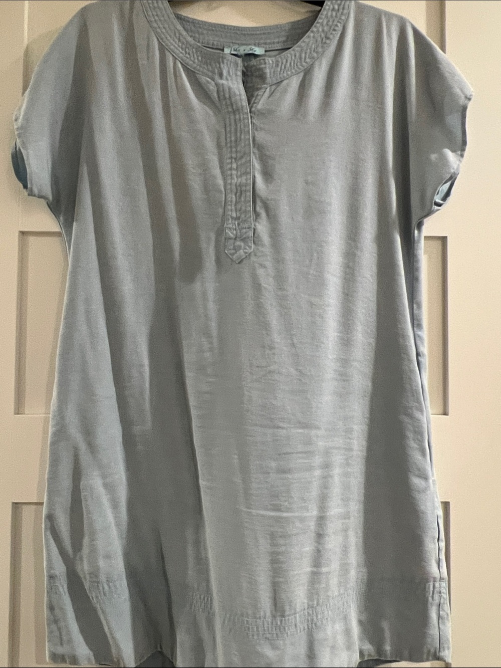 Light Blue Short-Sleeve Dress